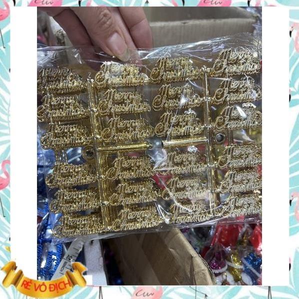 Set 24 chữ Merry Christmas trang trí cây thông, vòng Nguyệt quế, nhà cửa dịp Giáng Sinh