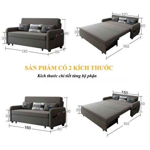 Giường SOFA Thông Minh Gấp Gọn, Có Thể Làm Ghế SOFA Có Ngăn Chứa Đồ Rộng Tiện Lợi 1m2,1m5x1m9 | BigBuy360 - bigbuy360.vn