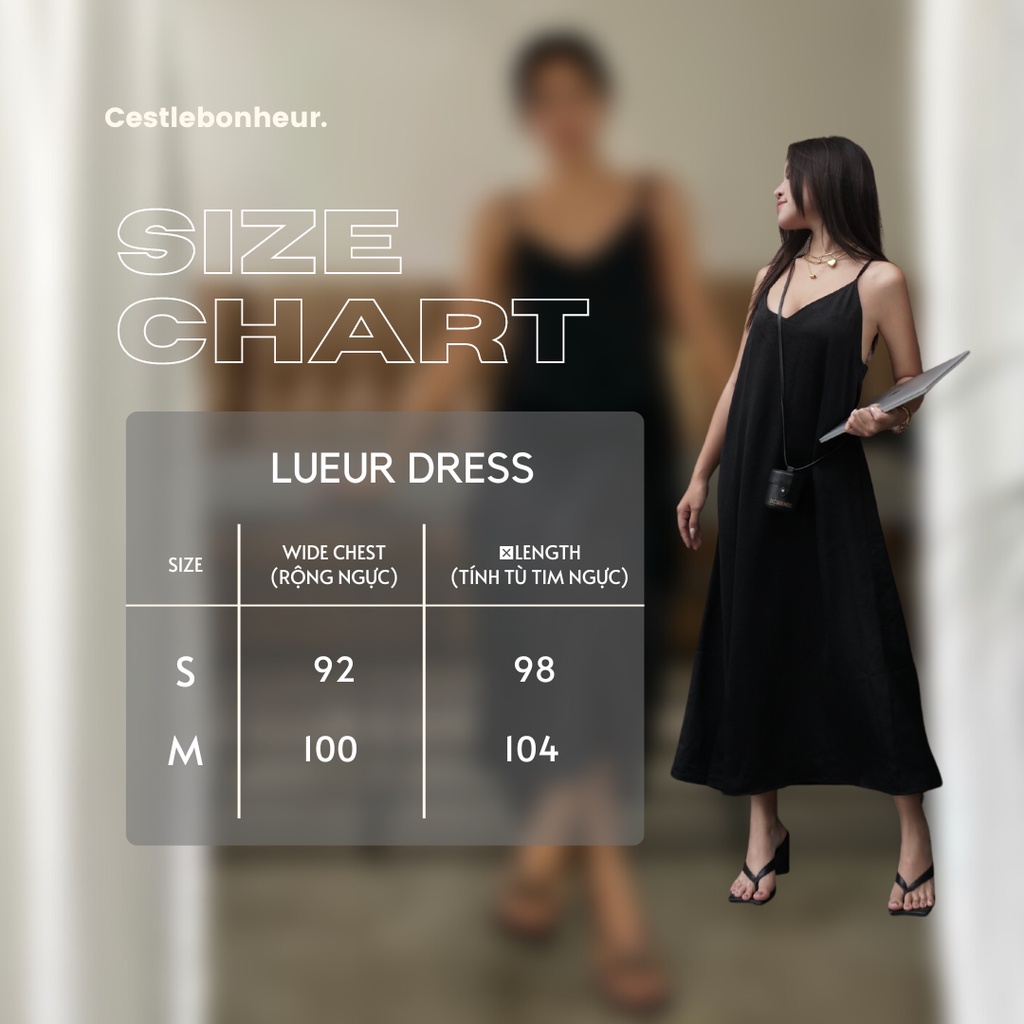 Lueur Dress - Váy hai dây hở lưng, dáng dài vải lụa dày dặn mềm mại