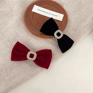 Cột tóc kẹp tóc nơ nhung đính đá sang chảnh
