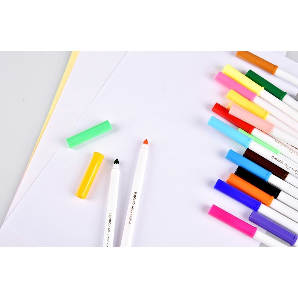 Bút lông 20 màu FIBER FP-C03 - họa cụ tô màu dạ vẽ tranh chuyên nghiệp