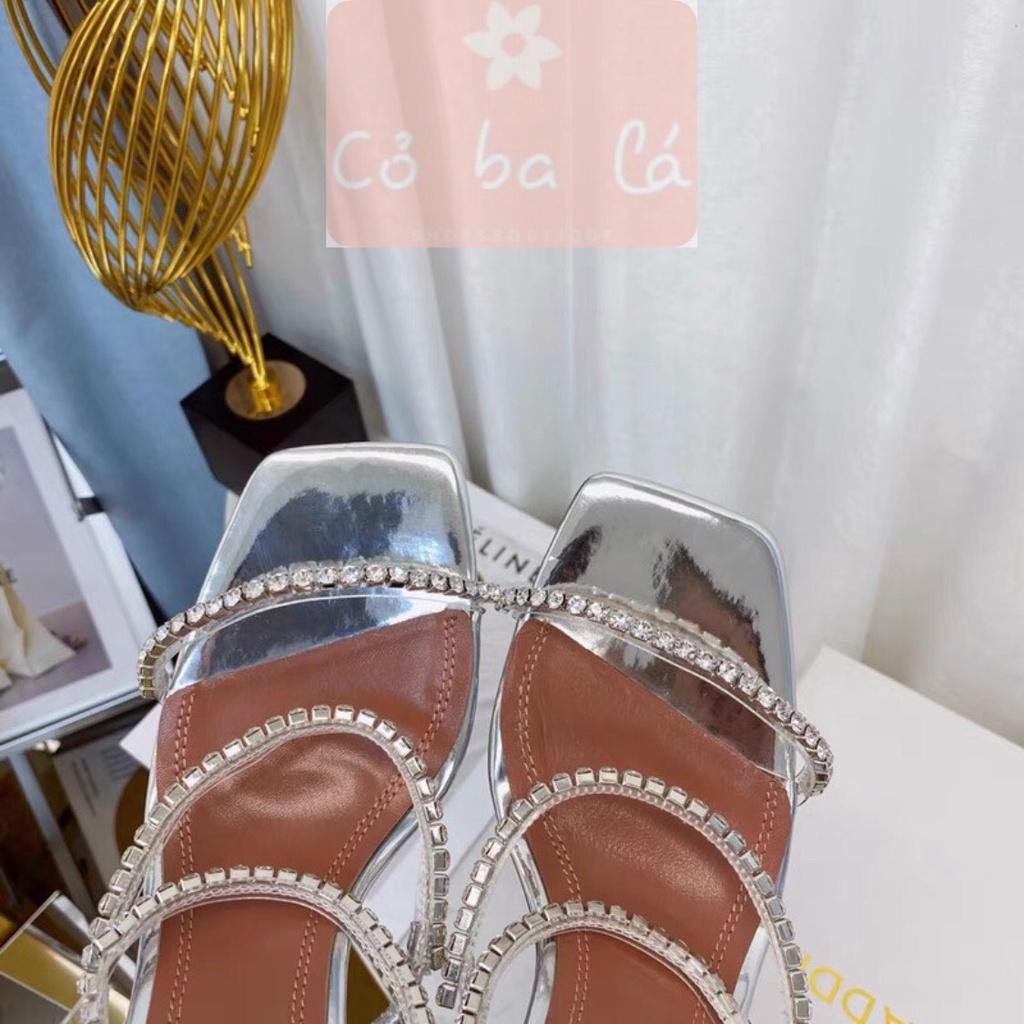 SANDAL CAO GÓT COBALA SHOES - GIÀY THỜI TRANG QUAI TRONG MẢNH ĐÍNH ĐÁ - GUỐC NỮ MŨI VUÔNG 9 PHÂN G22100100