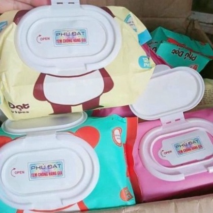 (Giá Sỉ) Khăn giấy ướt baby Thiên Phúc 120 tờ hình gấu siêu dai mềm mịn không mùi cho bé