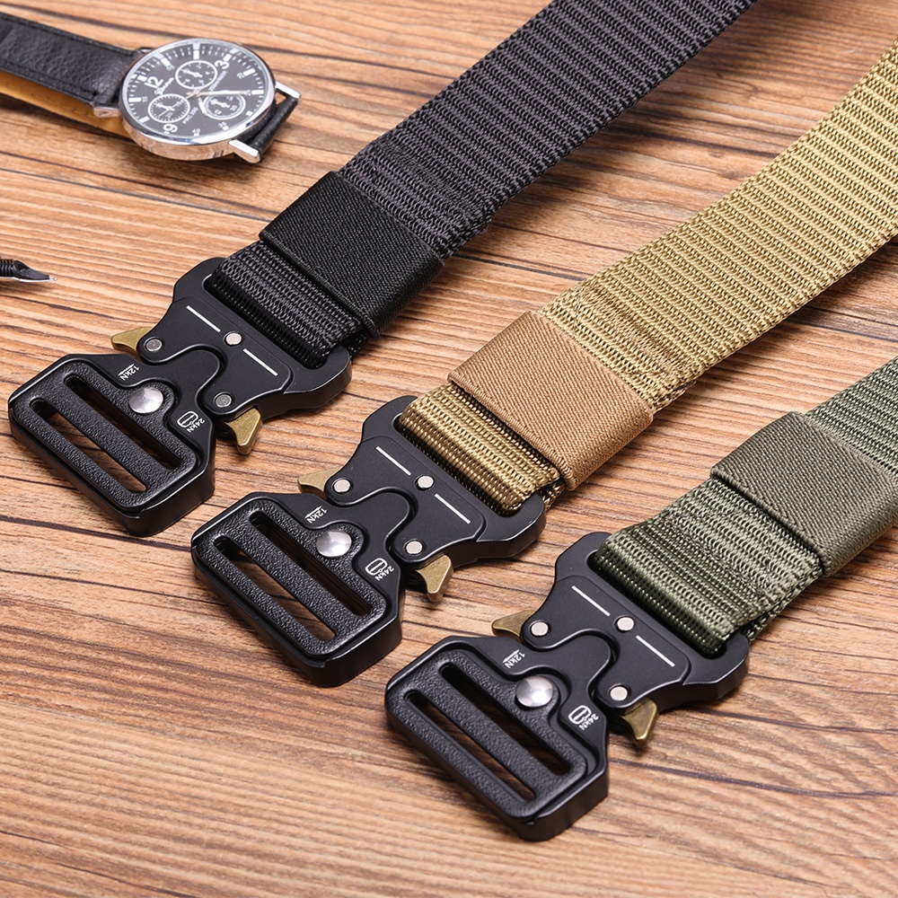 Thắt Lưng Chiến Thuật, Dây Nịt Nam Mặt Khóa Bấm Kim Loại