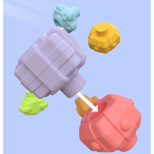 Mới Đồ Chơi Khối Xếp Hình Nhiều Màu Giáo Dục Theo Phương Pháp Montessori Cho Bé