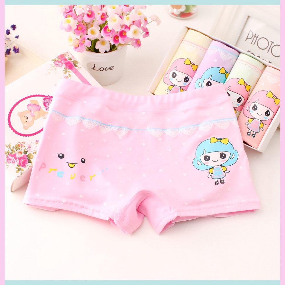 Quần chip đùi bé gái xinh xắn (combo 5 cái) - quần lót đùi cho bé gái từ 10-25kg