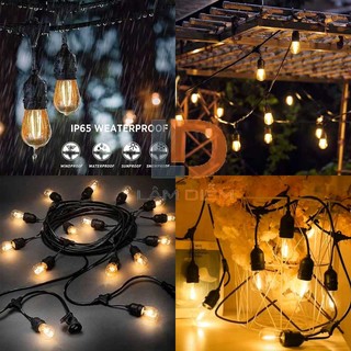 Dây đuôi đèn E27 kín nước dài 5m - 10m trang trí ngoài trời lễ tết noel 10-30 đuôi