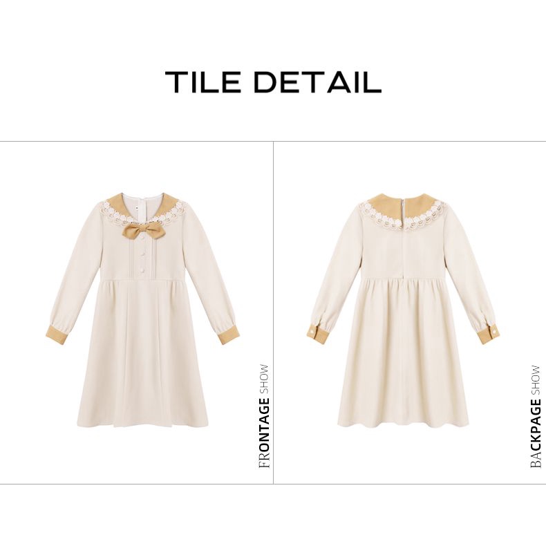 Đầm Tay Dài Phong Cách Thời Trang Xuân Thu Mới Dành Cho Bé Gái 3-5 - 8-10 - 12-13 Tuổi