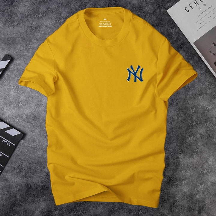 Áo thun nam cổ tròn NY Depstyle PT9 chất cotton, logo nhung mịn đẹp phản quang