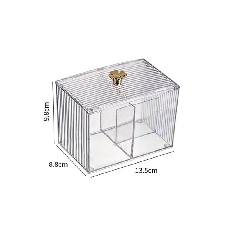 Hộp Đựng Tăm Bông / Bông Tẩy Trang Bằng cotton Trong Suốt Để Bàn