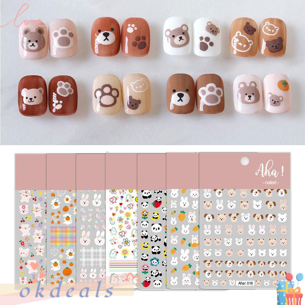 Miếng Dán Trang Trí Móng Tay Tự Dính Họa Tiết Dễ Thương