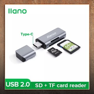 Đầu đọc thẻ nhớ SD, TF  kết nối điện thoại, máy tính cổng Type C chất lượng cao với 2 khe thẻ cắm SD và OTG
