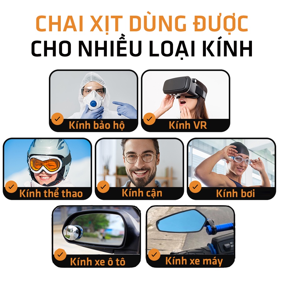 Nano Xịt Kính Chống Hơi Nước Bám Chống Thấm Nước Chống Phun Sương Mờ Khi Đeo Kính Legaxi