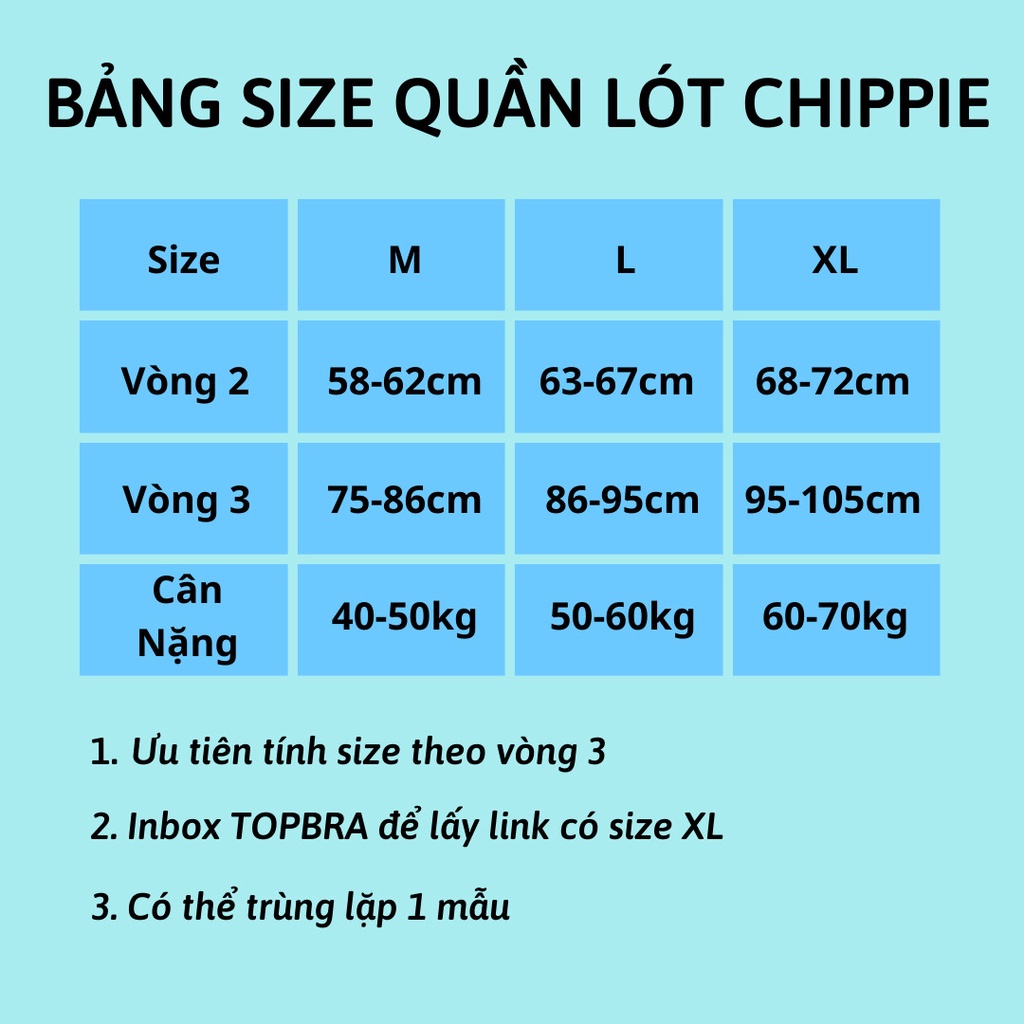Set 5 Quần Lót Cotton Hot 2022 Cute Hoạ Tiết Dễ Thương Combo 5 Quần Chip Cạp Thấp CHIPPIE