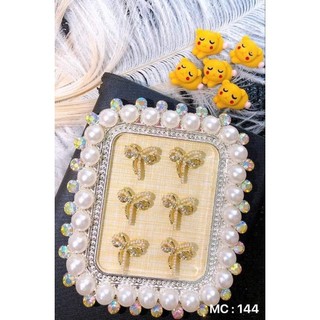 Charm nơ ngọc trang trí móng