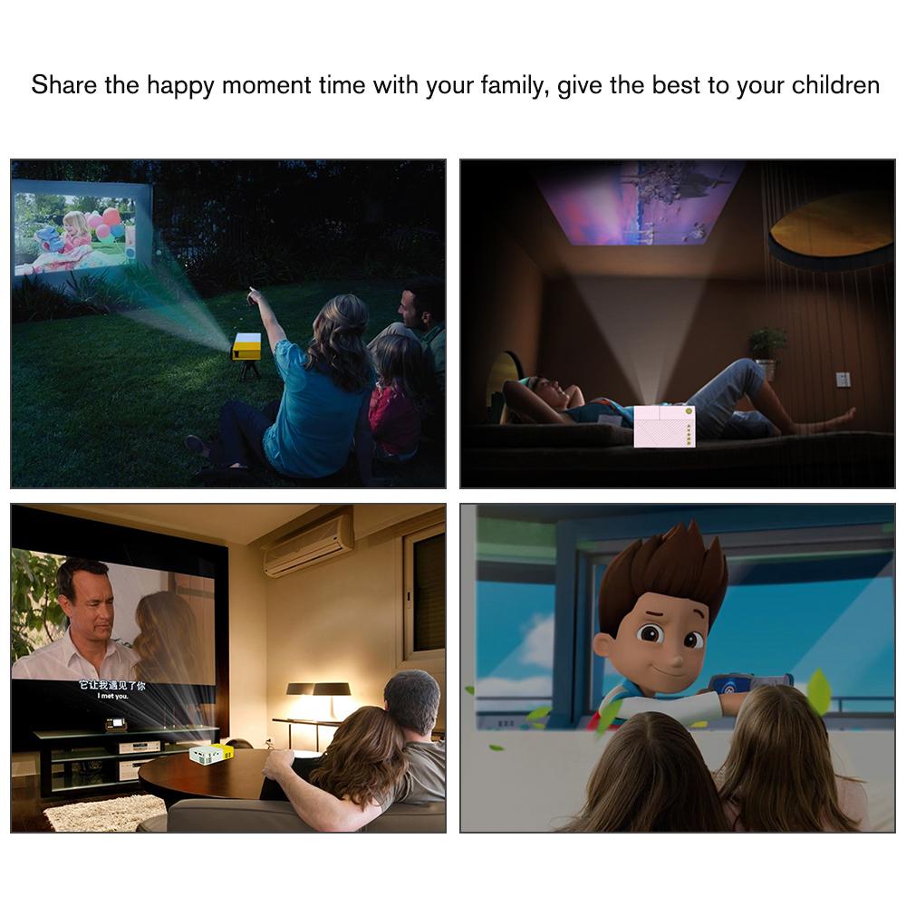 Máy chiếu mini di động 600 lumen Máy chiếu màn hình điện thoại di động LED HD 1080P Rạp hát tại nhà