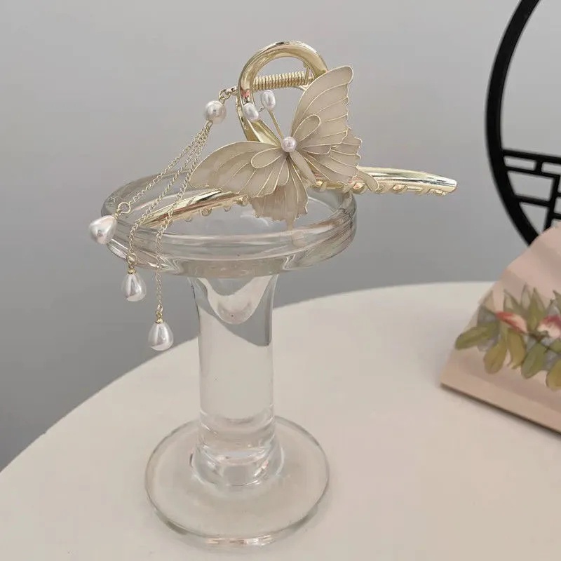 Kẹp Tóc Đính Nơ Tua Rua Phong Cách Vintage Thời Trang Cho Nữ