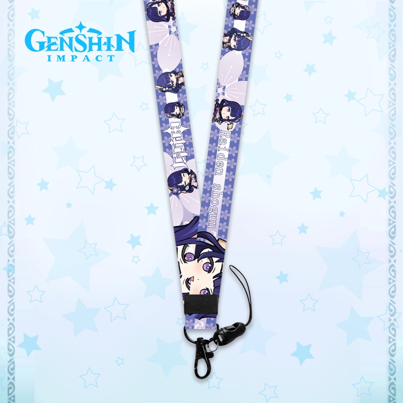Dây đeo thẻ tên điện thoại móc khóa phụ kiện vòng đeo cổ Genshin impact