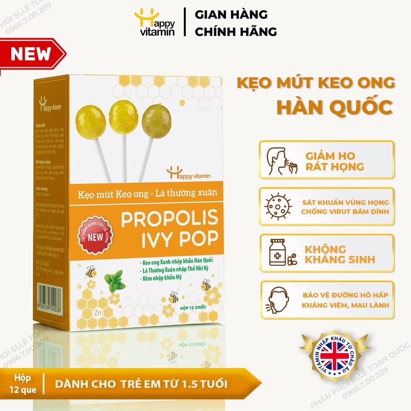 Kẹo mút GIẢM-HO, KHÁNG-VIÊM, TĂNG ĐỀ-KHÁNG cho bé, 100% thiên nhiên, Chính hãng