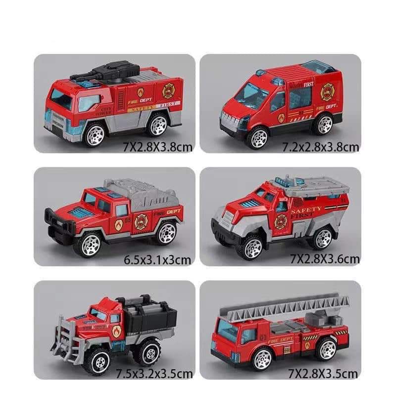 Xe ô tô 6in1, bộ sưu tập xe ô tô đồ chơi set 1 xe lớn chứa 6 xe nhỏ