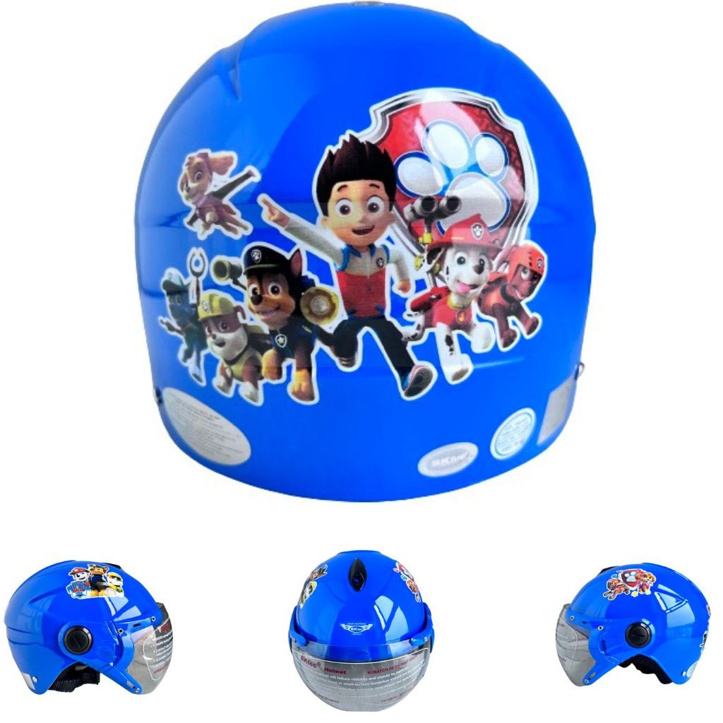 Mũ bảo hiểm trẻ em BKtec - BK14 đội chó xanh đậm - dành cho bé từ 5 đến 10 tuổi, bé nặng dưới 30kg - Vòng đầu từ 52-54cm
