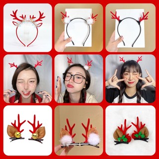Cài tóc noel, kẹp tóc noel sừng hươu sừng tuần lộc siêu cute phụ kiện giáng sinh