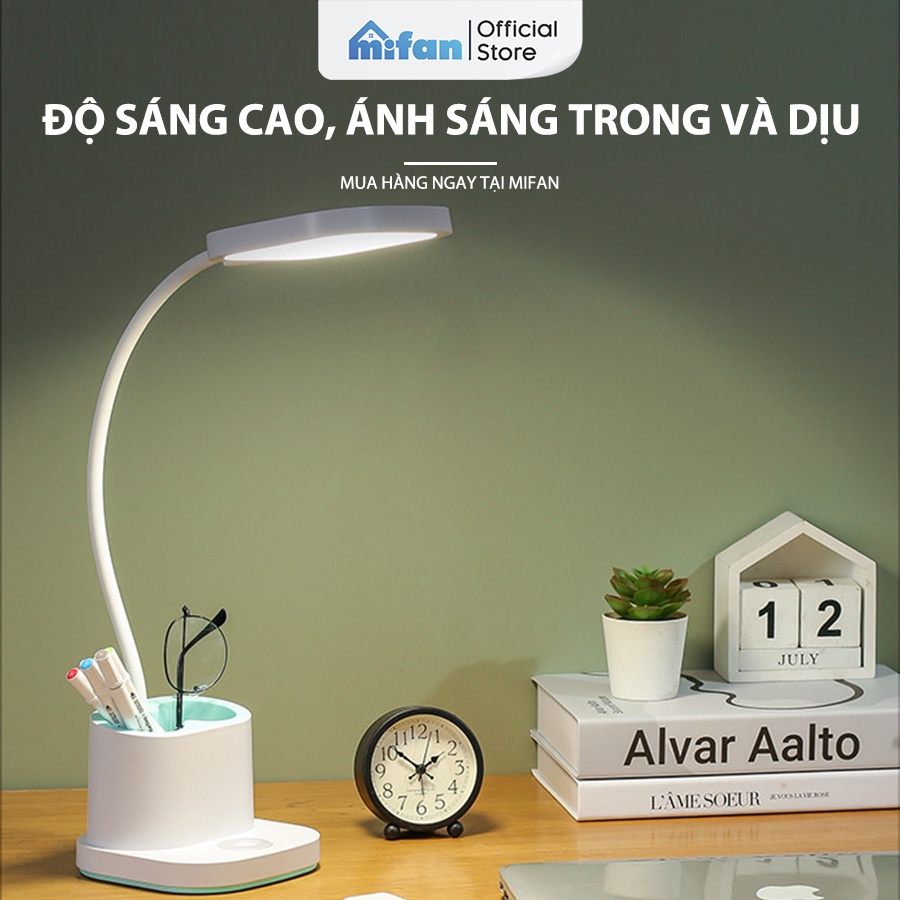 Đèn học để bàn chống cận tích điện Weidasi WD-6078 - LED 3 mức độ sáng bảo vệ mắt đọc sách làm việc - Thân mềm xoay 360