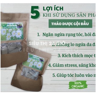 Thảo dược gội đầu túi lọc dưỡng sinh 100% từ thiên nhiên ngăn rụng tóc kích thích mọc tóc nhanh (1 túi 20 gói)