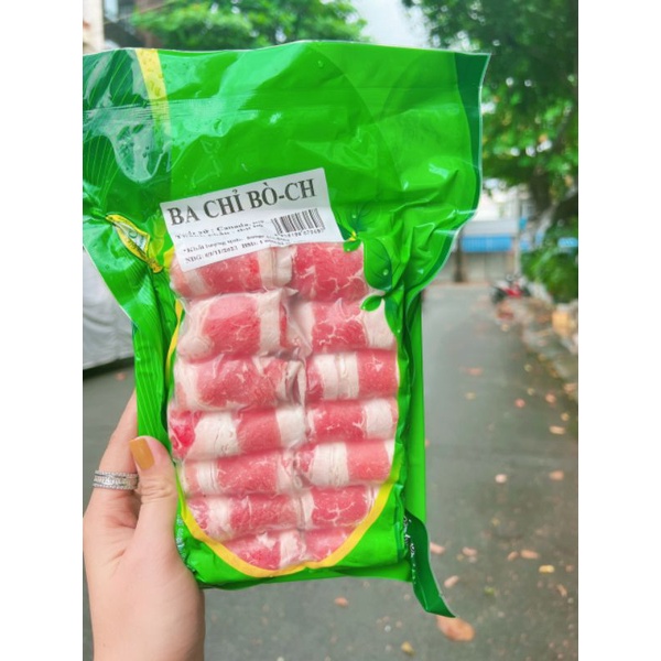 (Giao 1h)Ba chỉ bò Mỹ cuộn khay 500g, chế biến nhiều món