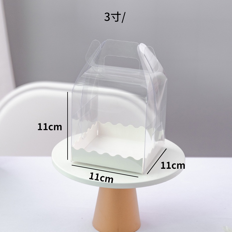 HỘP NHỰA PET KÈM ĐẾ LÓT REN TRONG SUỐT ĐỰNG BÁNH KEM,BÁNH SINH NHẬT CÓ QUAI XÁCH - HỘP MICA PHONG CÁCH ÂU