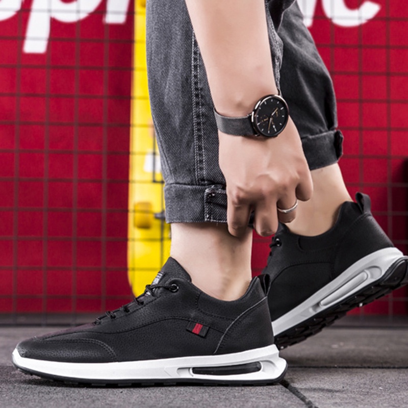 IELGY men's leather casual korean style all-match sneakers