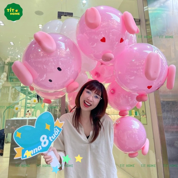 Bóng Heo Hồng Hot Trend Size Đại CHƯA BƠM, Bóng Lợn Hồng Siêu Đáng Yêu