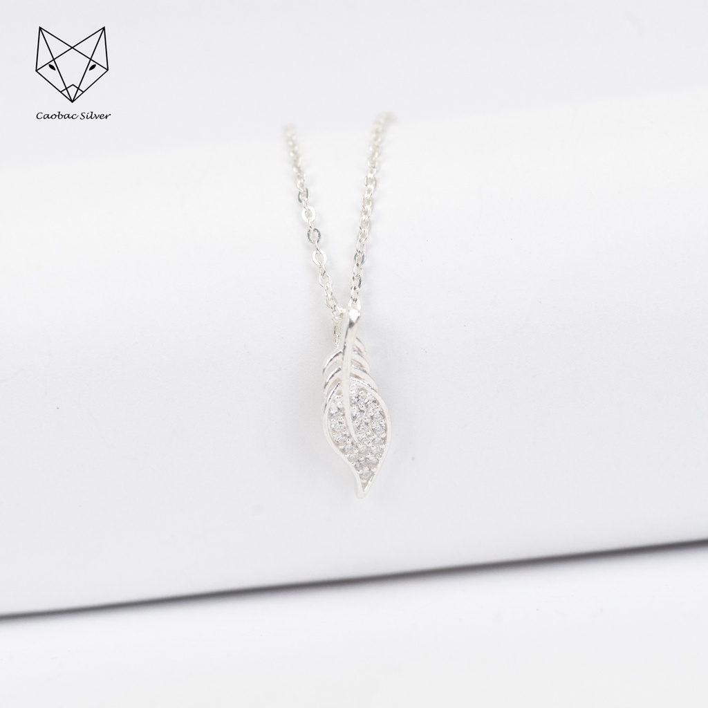 Dây Chuyền Bạc Ta Cao Cấp CaoBac Silver Thiết Kế Hình Lông Vũ Tinh Tế, Đơn Giản, Nhẹ Nhàng, Thanh Lịch Cho Bạn Gái