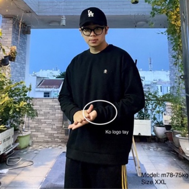 Áo nỉ Sweater Polham Hàn Quốc logo basic