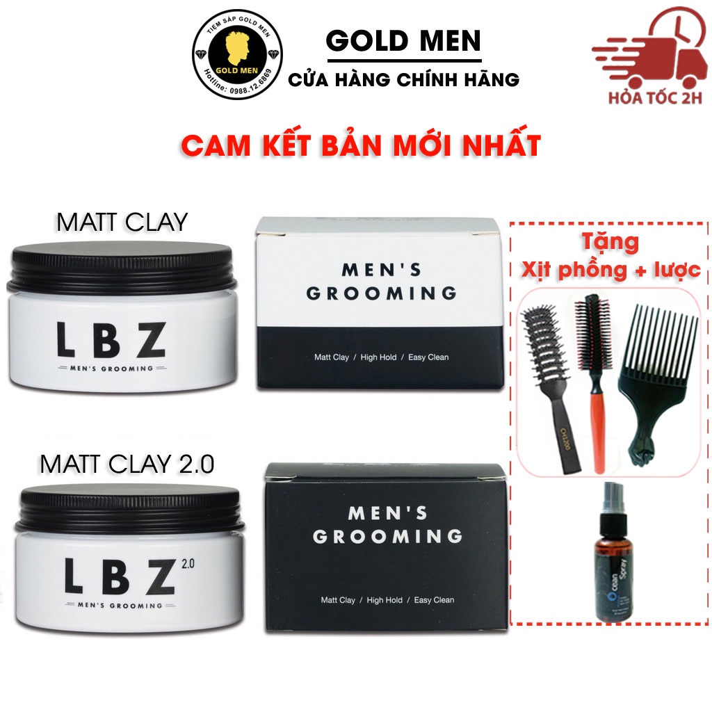 Sáp vuốt tóc LBZ Matt Clay - Matt Clay 2.0 - Super Hold Pomade + Tặng quà