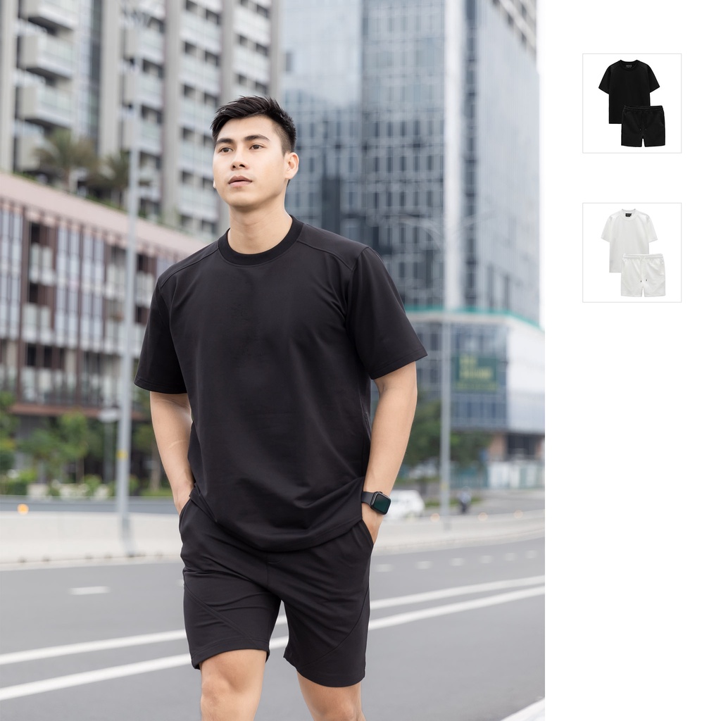 Set Nam T-shirt Easy Wear Diagonal, Chất Vải Cotton Thoải Mái, SB0002, SOMEHOW