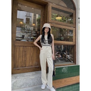 Quần Jean kaki trơn loe