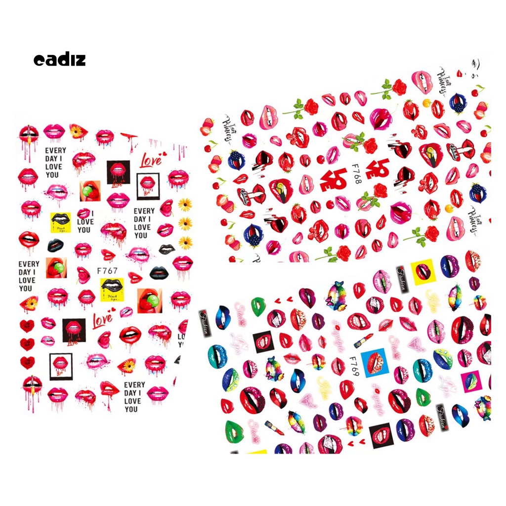 Set 11 Miếng Dán Móng Tay Chuyển Nước Họa Tiết Trái Cây Dễ Thương DIY