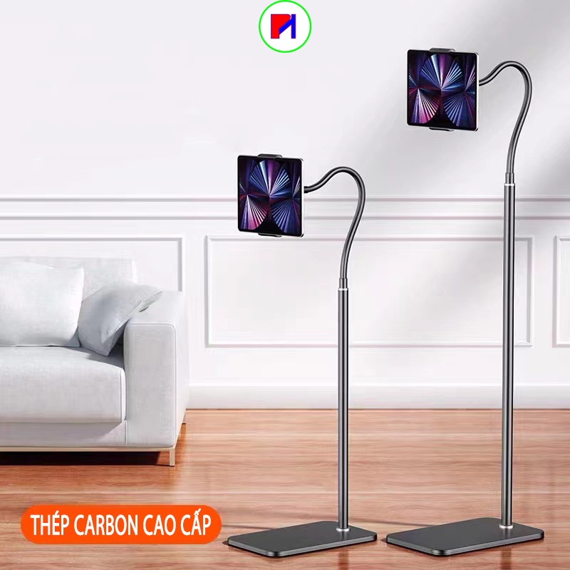 Cây giá treo kẹp điện thoại máy tính bảng ipad 11&quot; đa năng 360 độ livestream, quay tiktok, xem phim để đầu giường