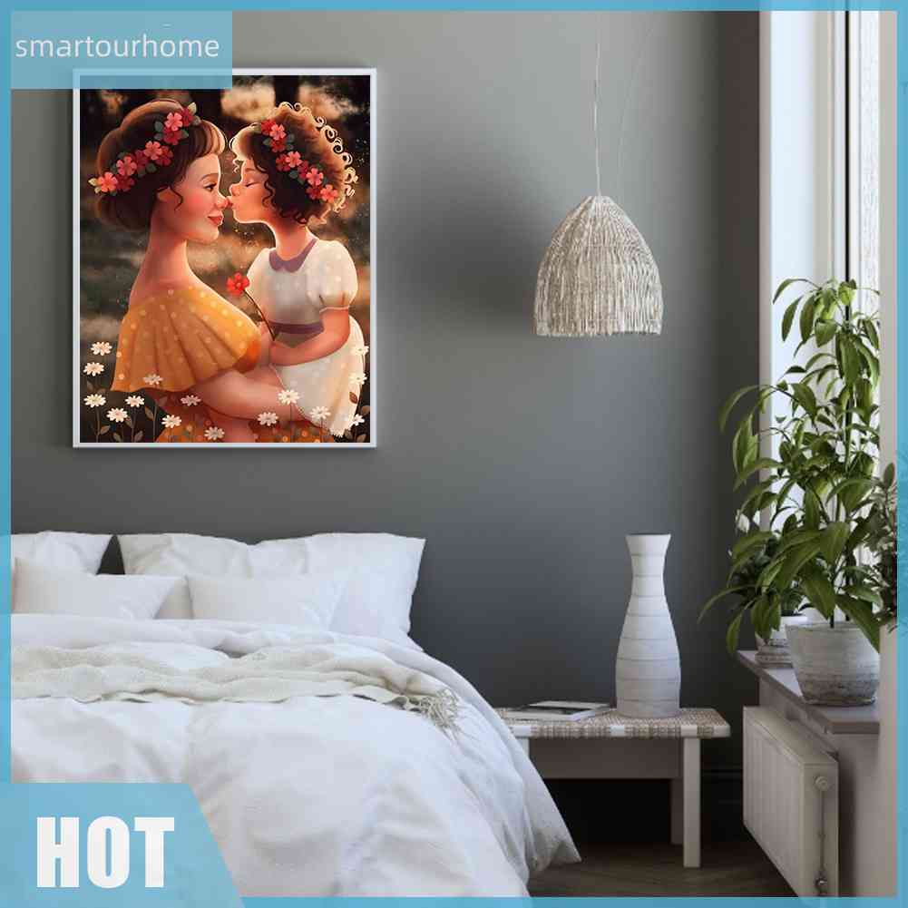 Bộ Tranh Đính Đá 5D Tự Làm Hình Mẹ Và Con Gái Mới