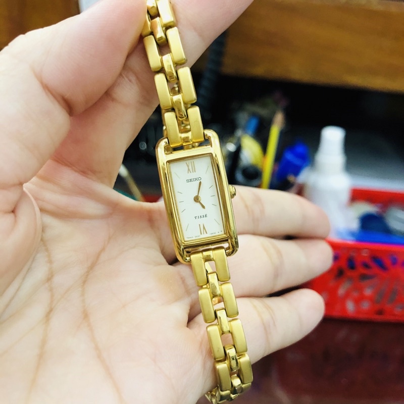Đồng hồ nữ si nhật dáng lắc tay hiệu Seiko Tisse, dây khoá zin ( dòng cao cấp của Seiko)