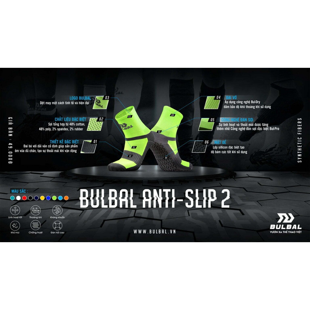 Vớ thể thao, tất chống trơn chống trượt Bulbal - Dungcusport