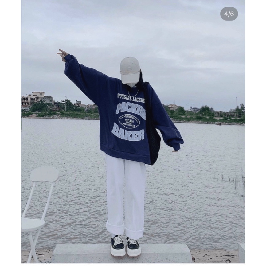 Áo Hoodies Nữ Tay Phồng Vải Nỉ Mềm Nón Lớn form Rộng Che Nắng Tốt NEW UNISEX