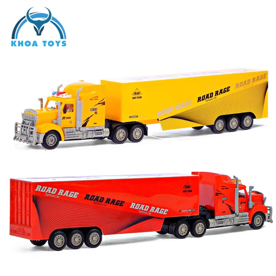 Xe container điều khiển từ xa, xe đầu kéo điều khiển, mô hình xe container chở hàng dài 58cm