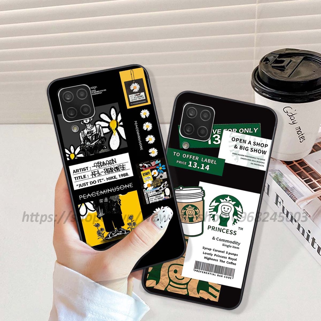 Ốp Samsung A12 / M12 / A22 4G / A22 5G in hình 3D Bear Brick,Bear Love,K@ws,Coffee,...