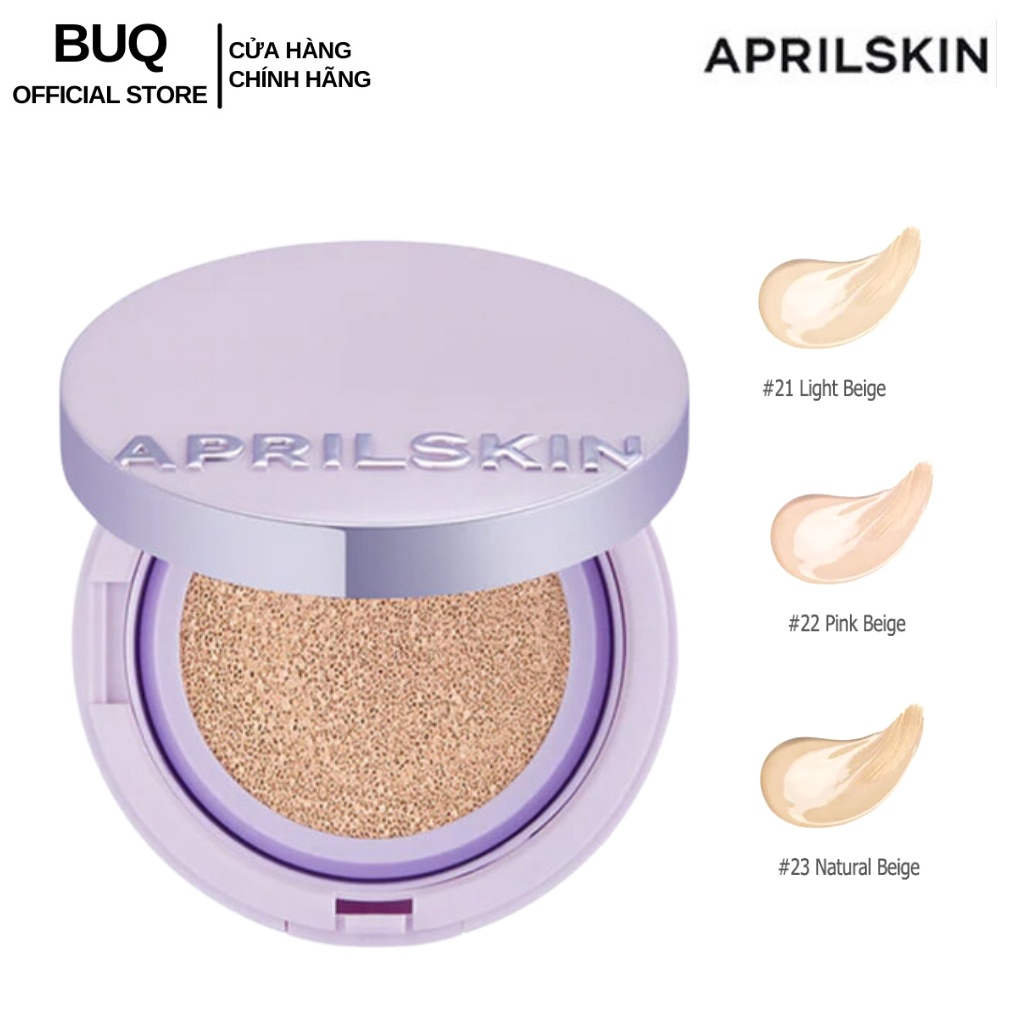 Phấn nước April Skin Mỏng Nhẹ, Che Phủ Hoàn Hảo Ultra Cushion SPF 50+ PA +++12g