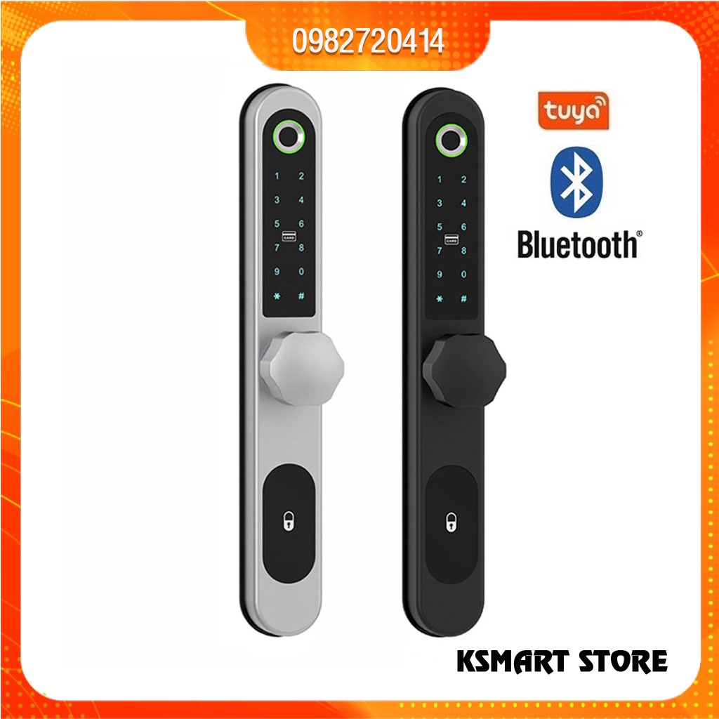 Khóa vân tay cửa nhôm lùa Tuya bluetooth