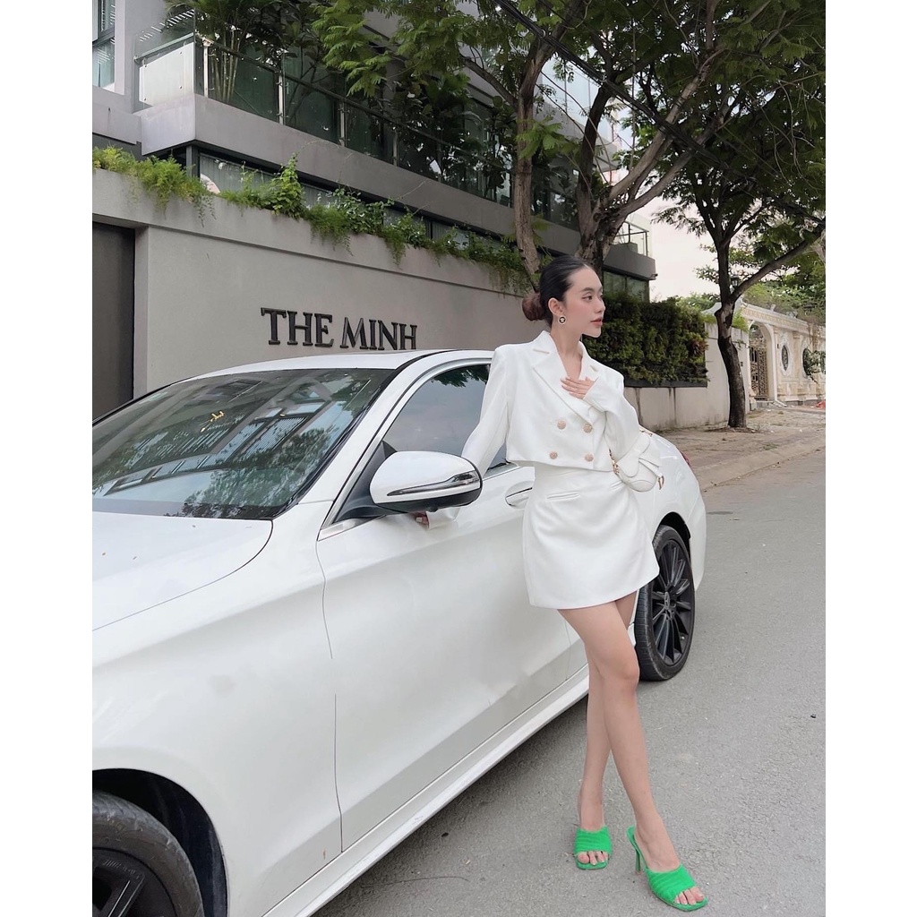 ZUKY CLOTHING - Sét Vest chân váy A cúc si sang phù hợp đi làm, tiệc