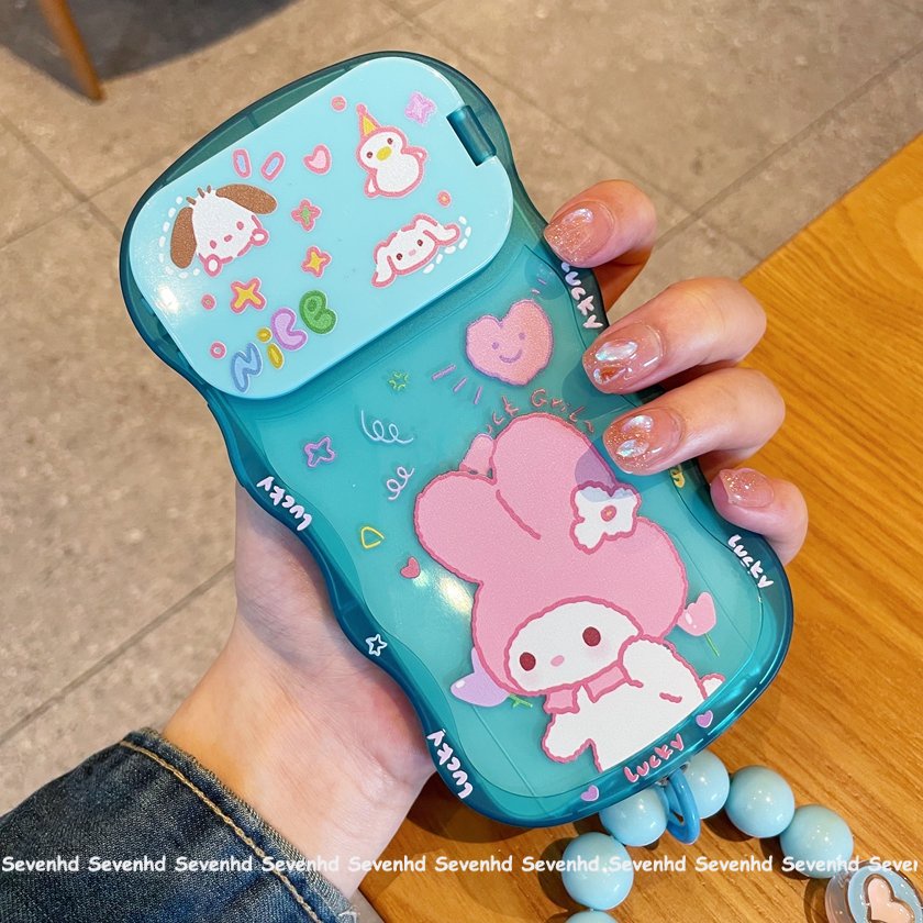 Ốp Điện Thoại Mềm Họa Tiết Melody Gắn Gương Trang Điểm Cho iPhone 14 13 12 11 Pro Max Xs Max Xr X
