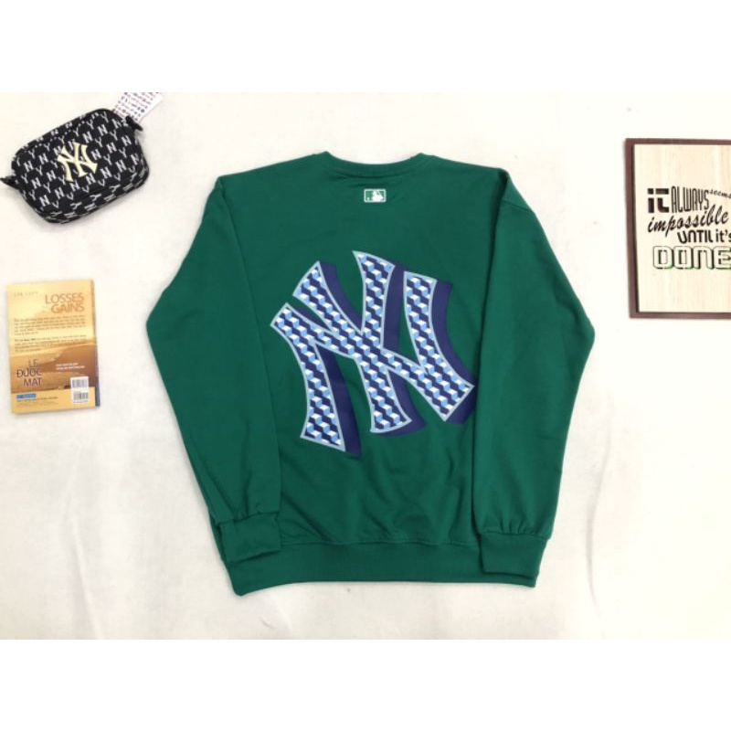 Áo nỉ da cá tay dài mlb